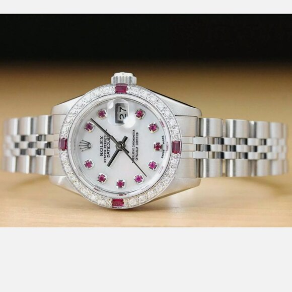 Rolex Datejust Ruby Mother of Pearl 18k White Gold Watch main image 5